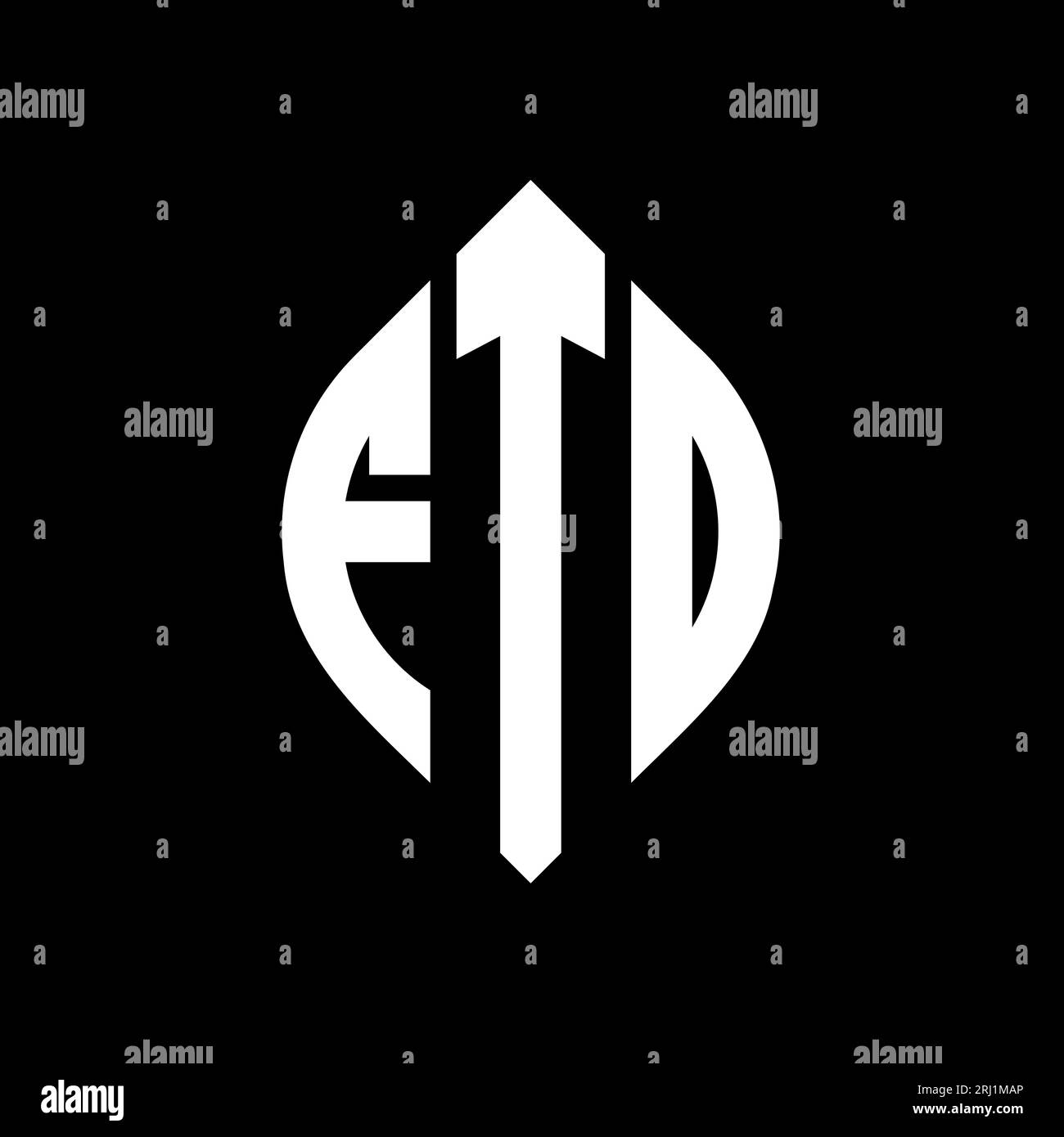 FTD circle letter logo design with circle and ellipse shape. FTD
