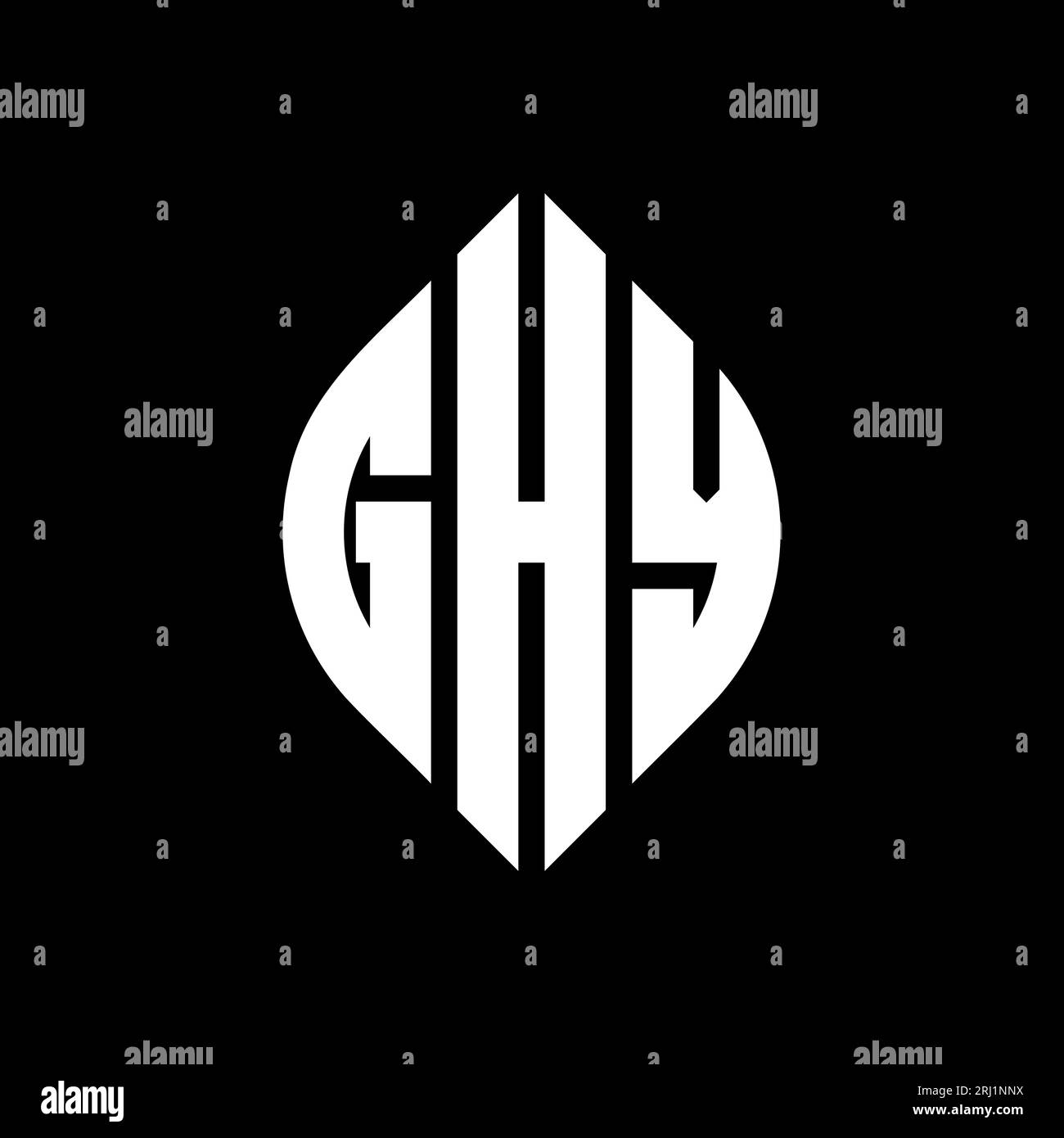 GHY circle letter logo design with circle and ellipse shape. GHY ...