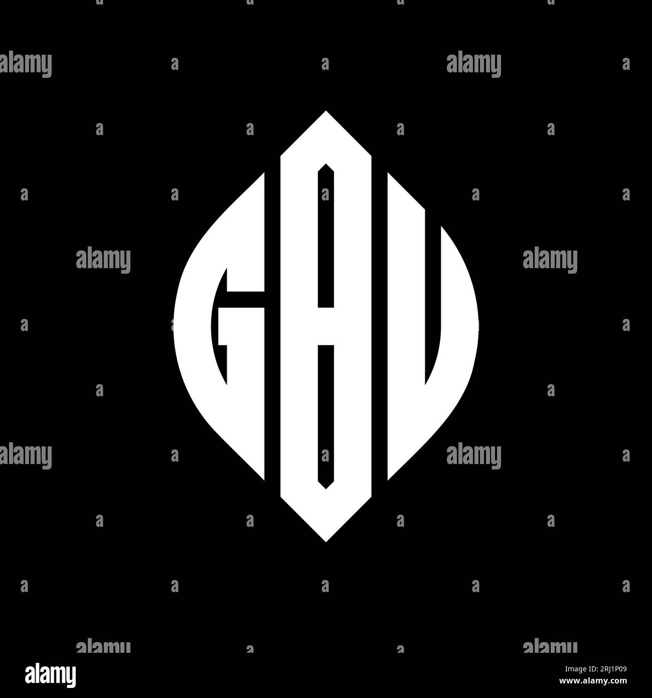 GBU circle letter logo design with circle and ellipse shape. GBU ...