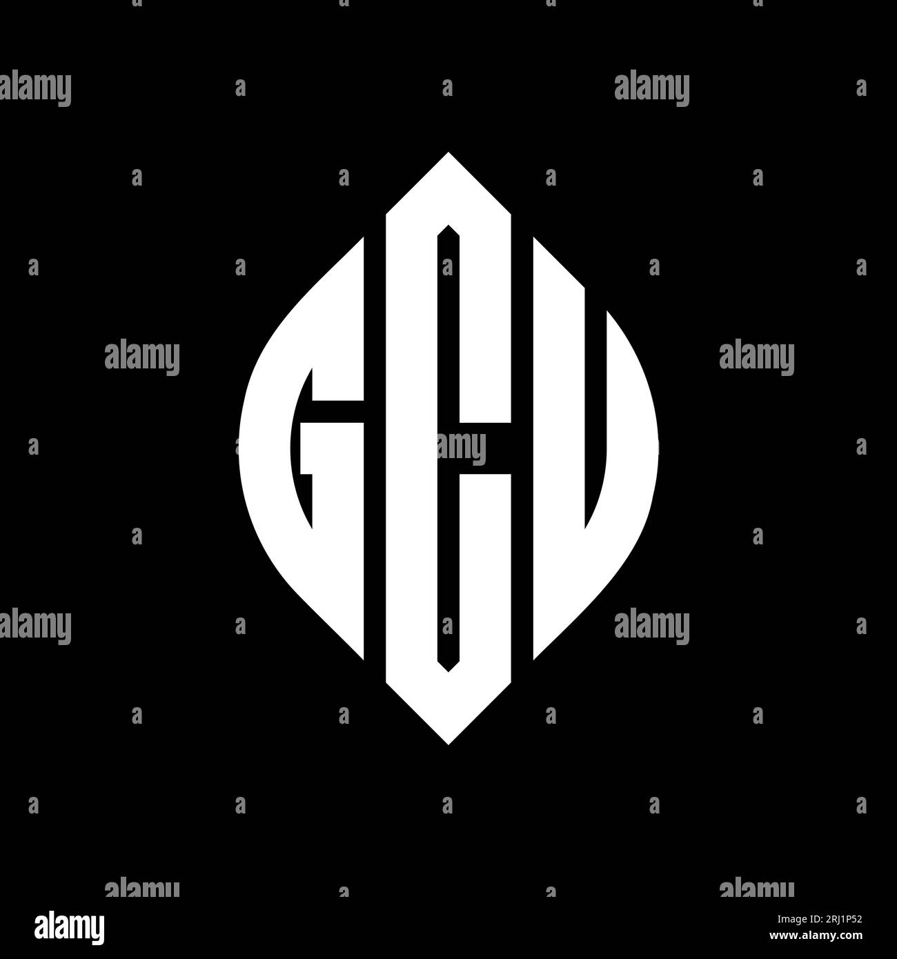 GCU circle letter logo design with circle and ellipse shape. GCU