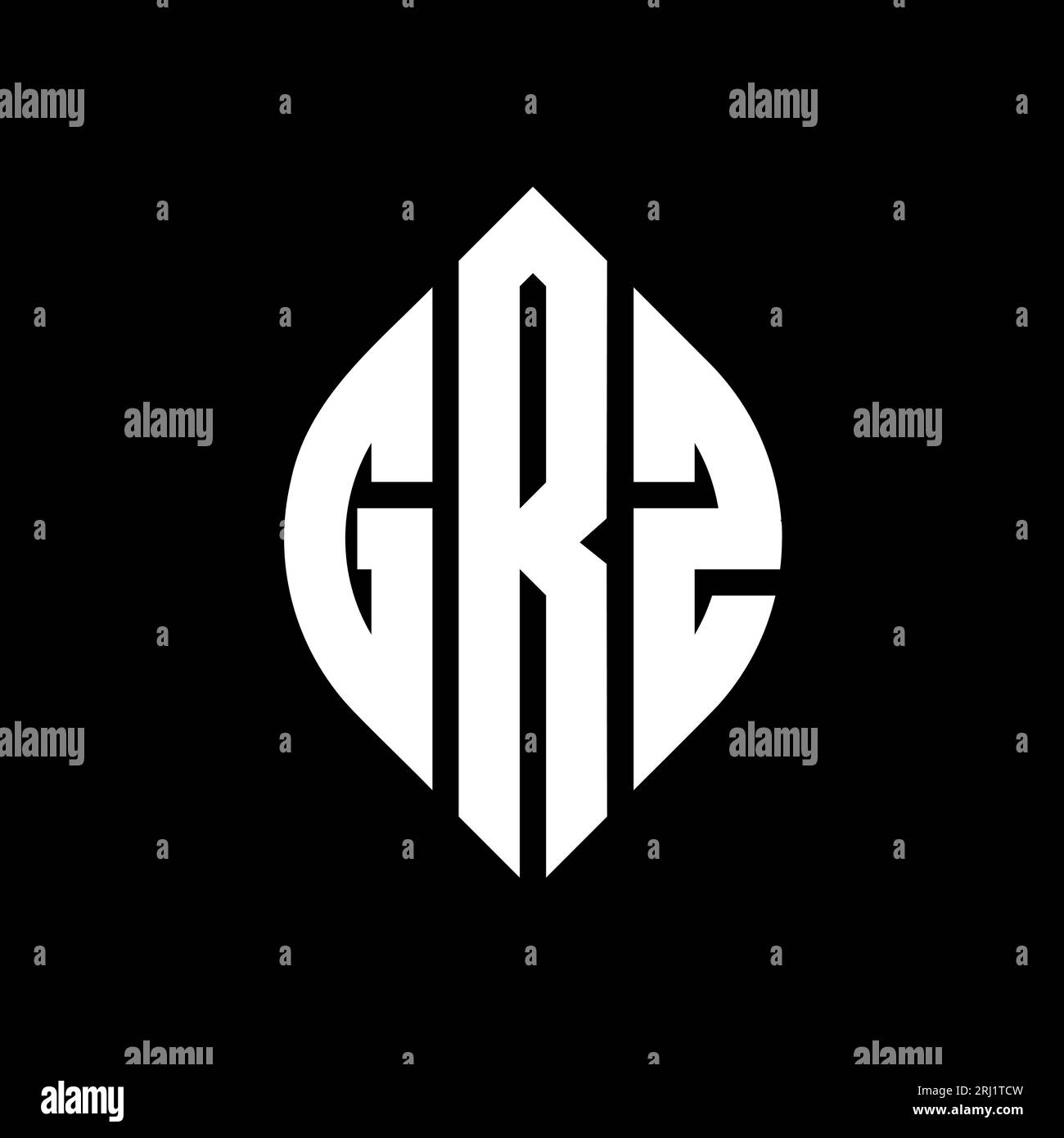 GRZ circle letter logo design with circle and ellipse shape. GRZ ...