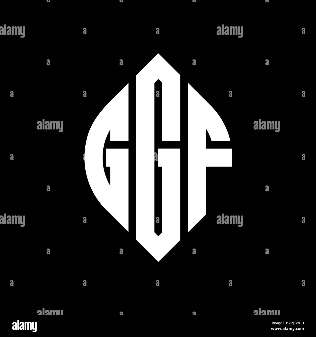 GGF circle letter logo design with circle and ellipse shape. GGF ...