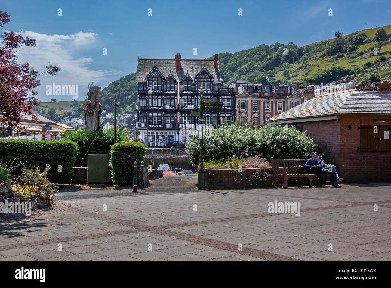 View from the Royal Avenue Gardens, Dartmouth, across the boat pool, to