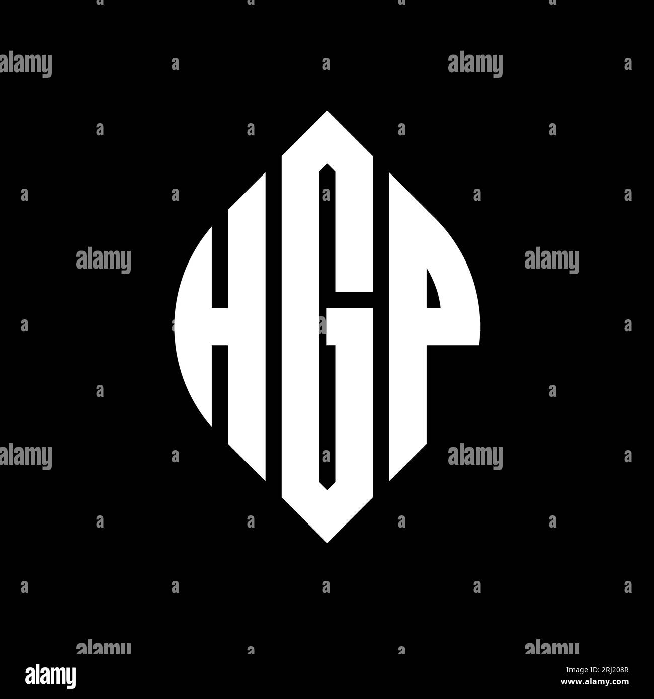 HGP circle letter logo design with circle and ellipse shape. HGP