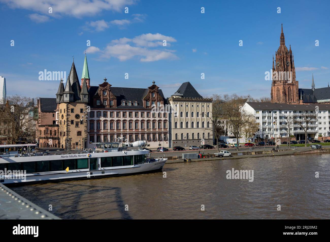 View of Frankfurt from the Main River Stock Photo
