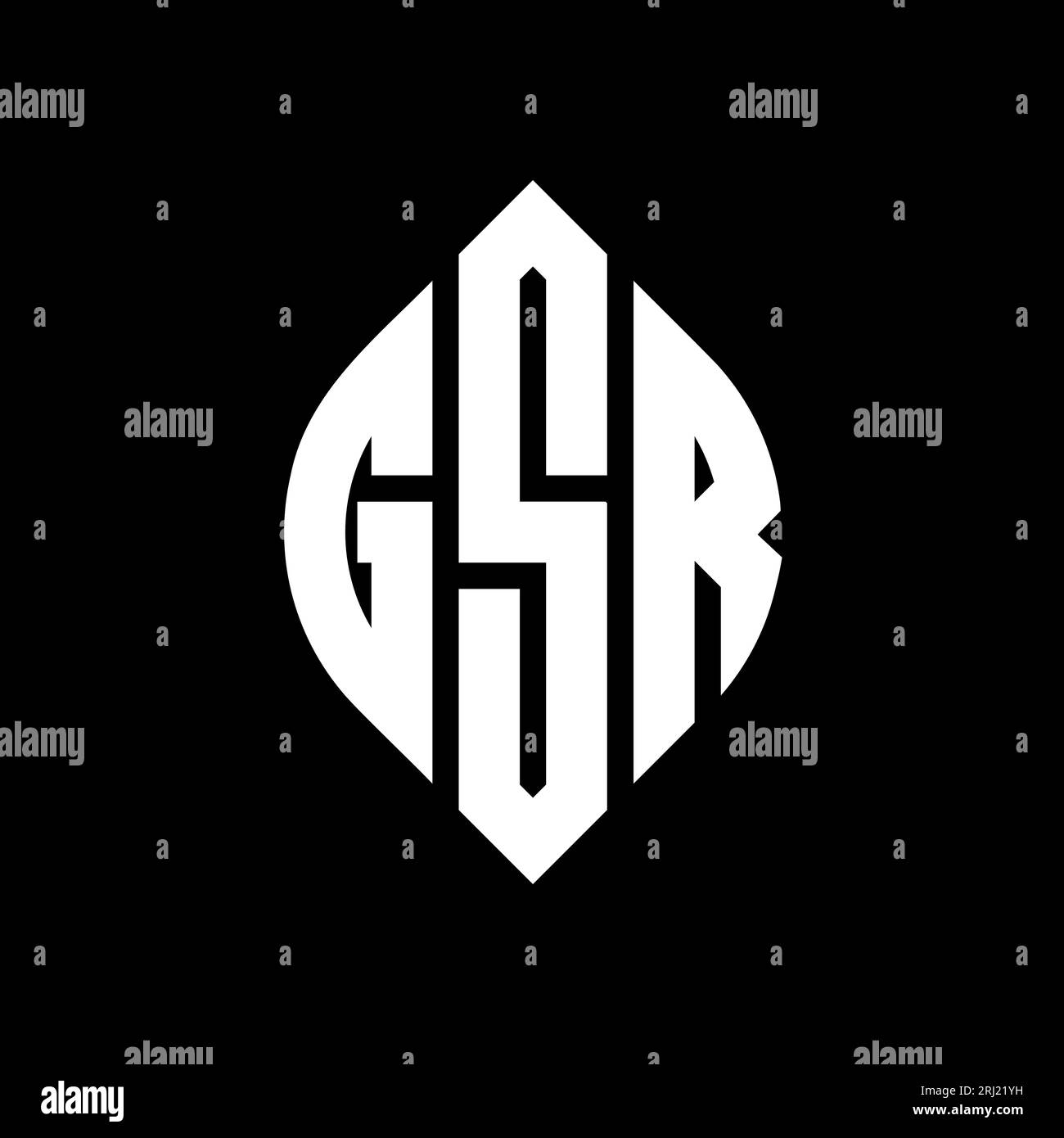 GSR circle letter logo design with circle and ellipse shape. GSR