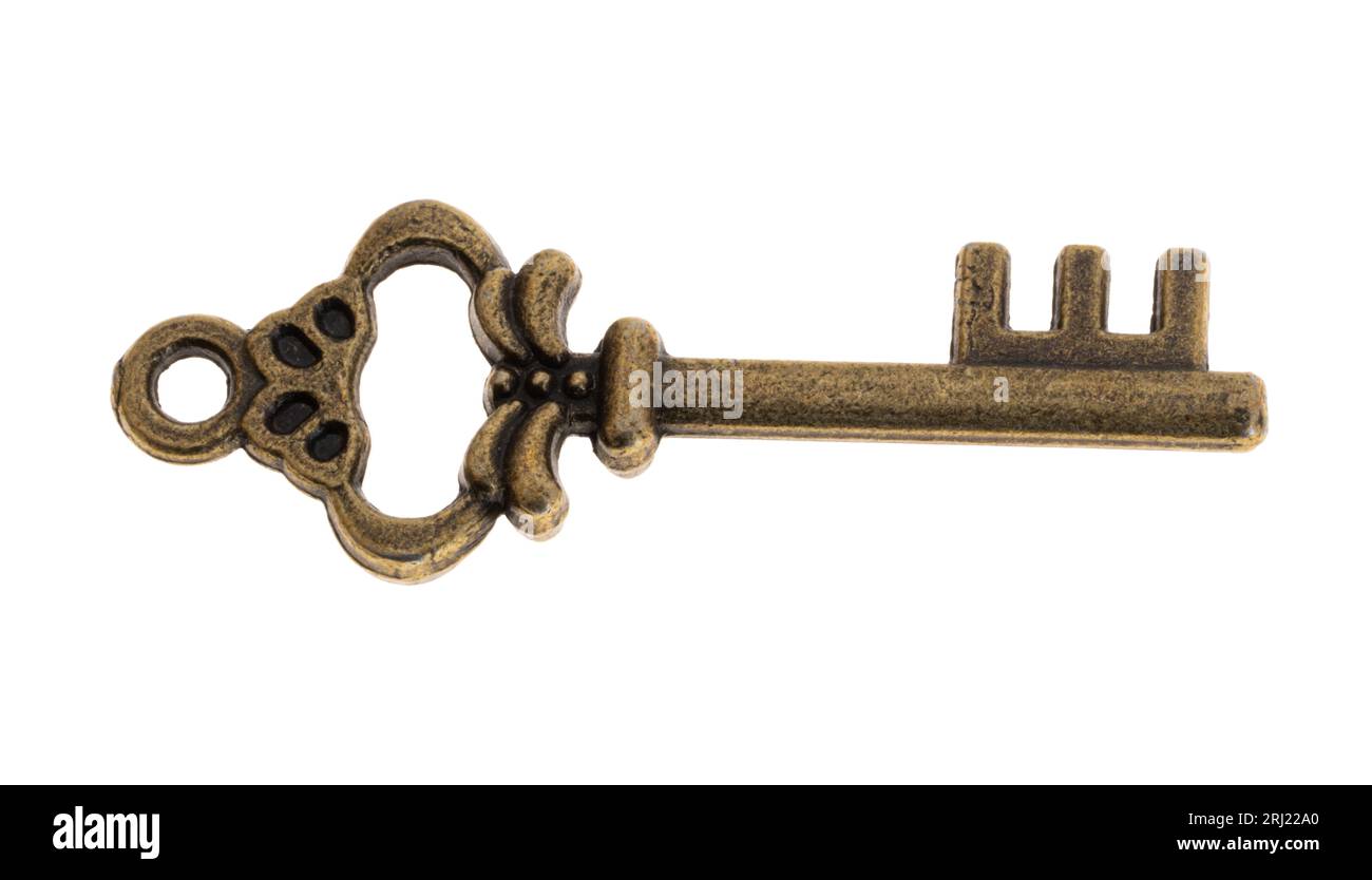 vintage key isolated on white background Stock Photo - Alamy