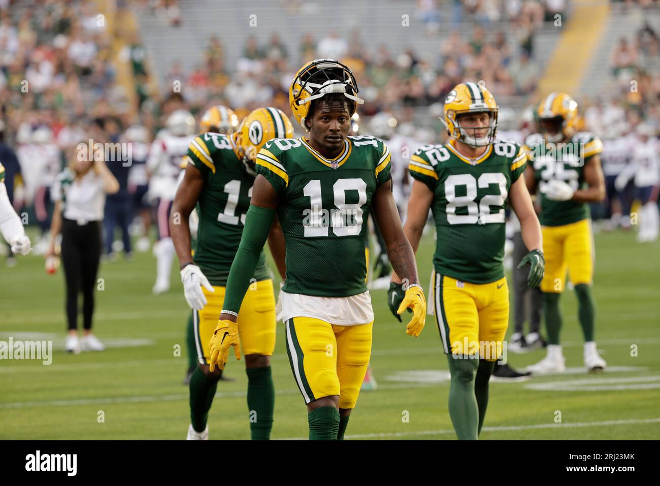 Green Bay Packers wide receiver Malik Heath (18) during a preseason NFL