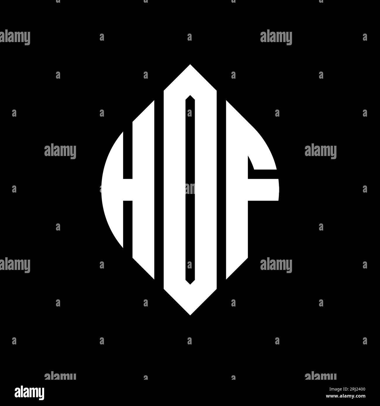 HDF circle letter logo design with circle and ellipse shape. HDF ...