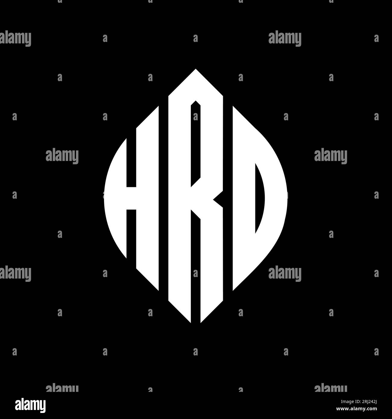 HRO circle letter logo design with circle and ellipse shape. HRO