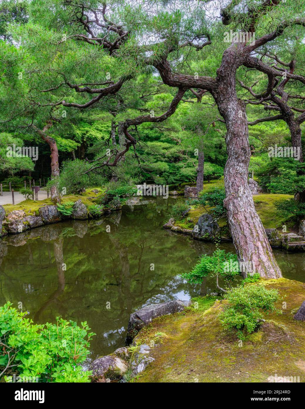 Scenic sight in the marvelous Ginkaku-ji Temple in Kyoto. Japan. Stock Photo