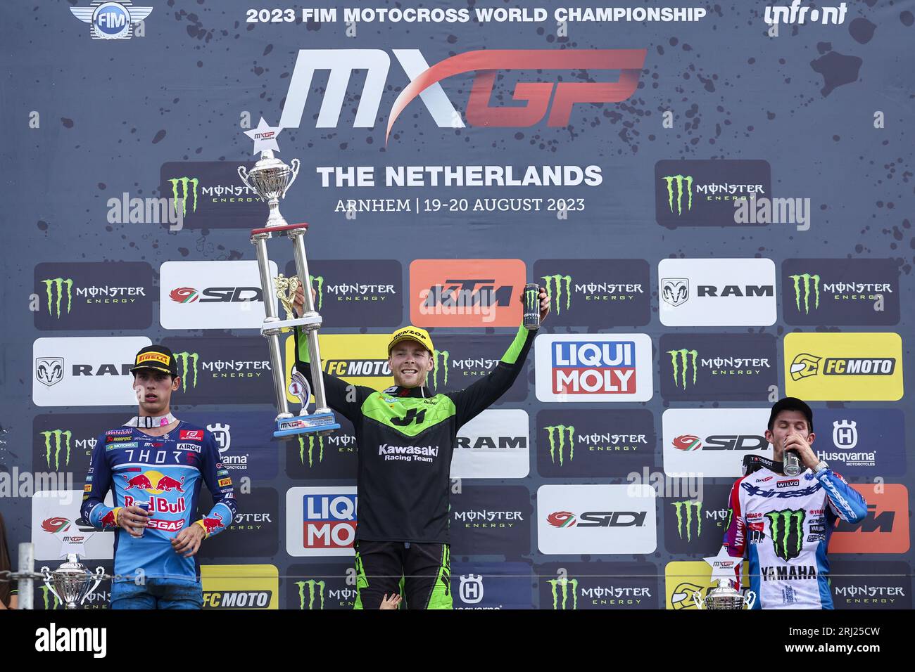 ARNHEM – Romain Febvre (FRA) celebrates MXGP grand prix victory amidst ...