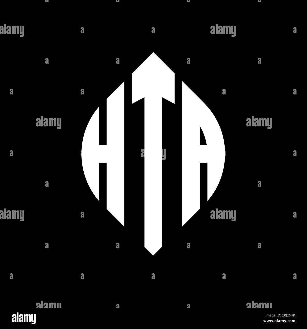 HTA circle letter logo design with circle and ellipse shape. HTA