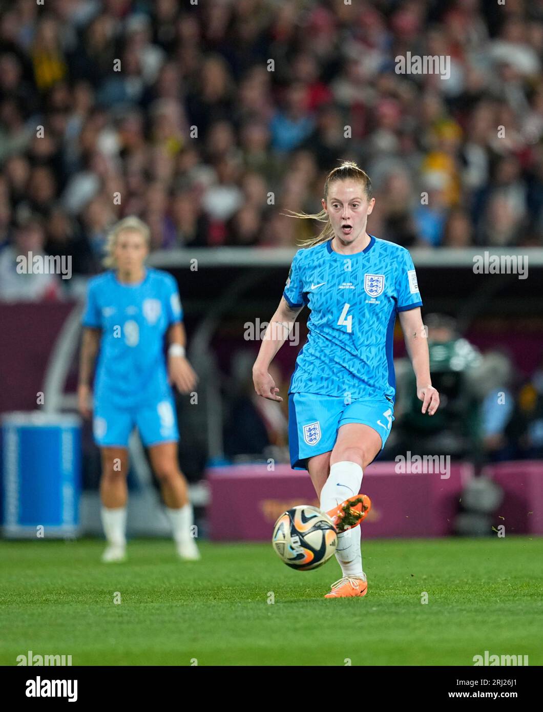 August 20 2023: Keira Walsh (England) controls the ball during a FiFA Womens World Cup Final game, Spain versus England, at Olympic Stadium, Sydney, Australia. Kim Price/CSM Stock Photo