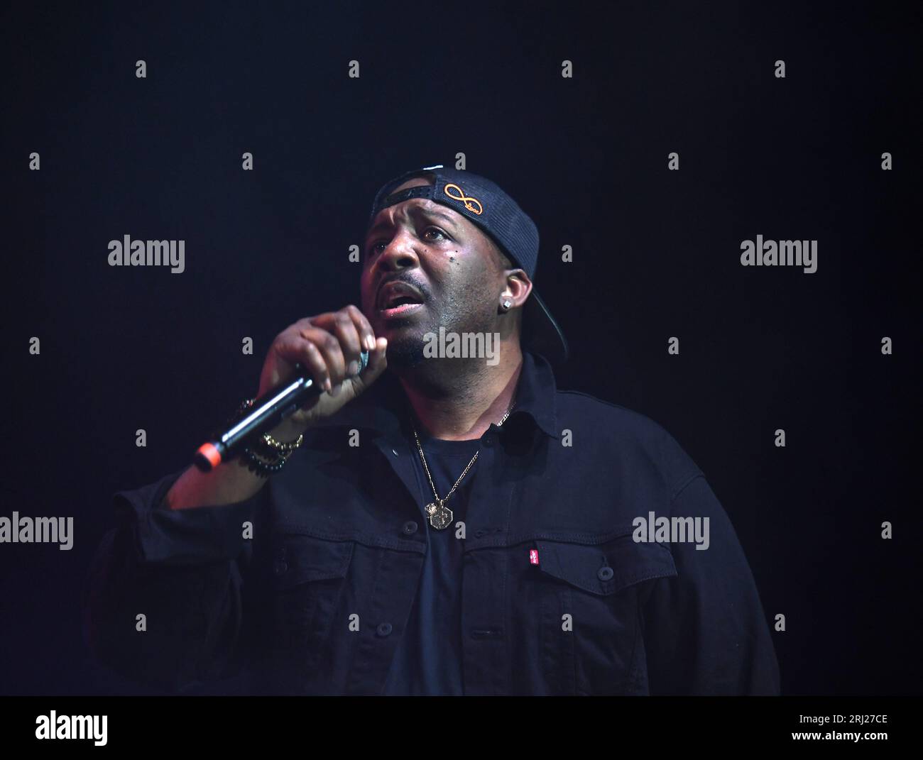 August 18, 2023, Portsmouth, Virginia, USA: Masters of the Mic: Hip Hop 50 Tour brings EPMD members ERICK SERMON to the Atlantic Union Bank Pavilion in Portsmouth, Virginia on 18 August 2023...photo Â© Jeff Moore 2023 (Credit Image: © Jeff Moore/ZUMA Press Wire) EDITORIAL USAGE ONLY! Not for Commercial USAGE! Stock Photo