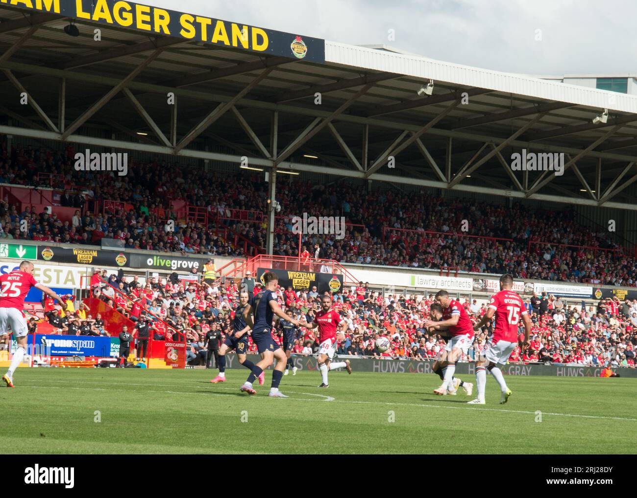 Wrexham AFC v Swindon Town played at Wrexham 90 mins of action ending  5 all draw (Terry Scott / SPP) Stock Photo