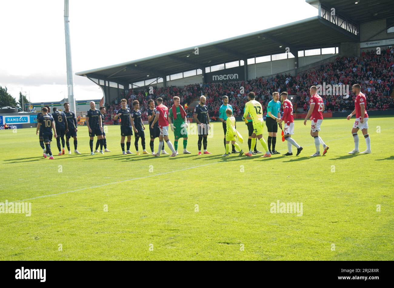 Wrexham AFC v Swindon Town played at Wrexham 90 mins of action ending  5 all draw (Terry Scott / SPP) Stock Photo