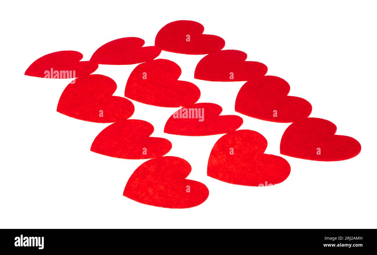 red hearts isolated on white background Stock Photo - Alamy