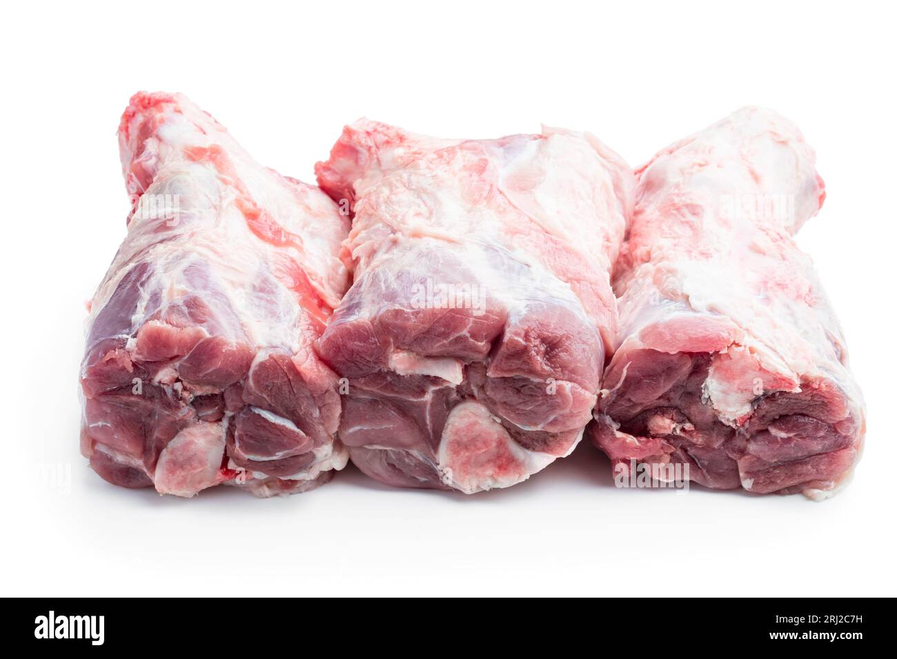 Raw pork  legs isolated on white background Stock Photo