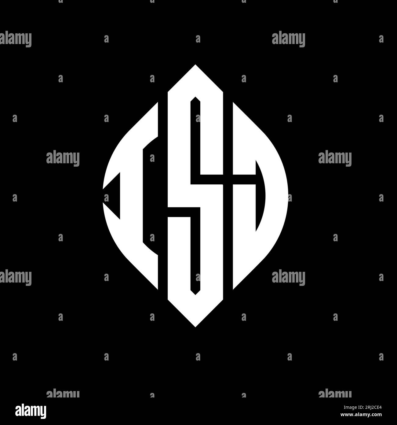 ISJ circle letter logo design with circle and ellipse shape. ISJ