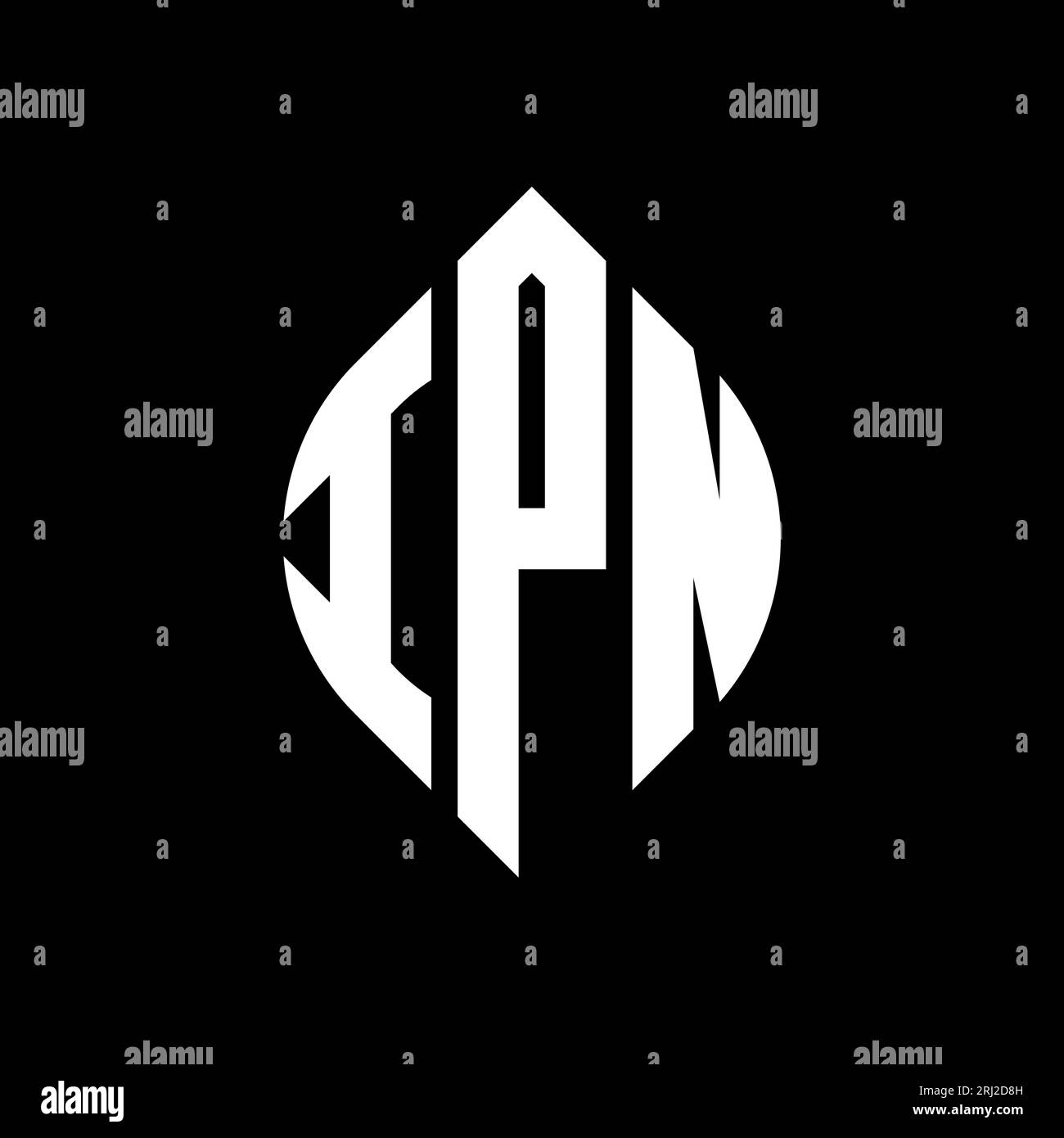 IPN circle letter logo design with circle and ellipse shape. IPN ...