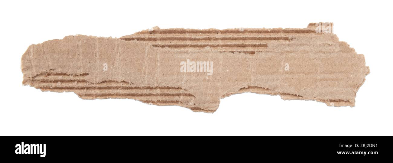 Isolate Paper A piece of textured packaging cardboard. Piece of torn cardboard with ...