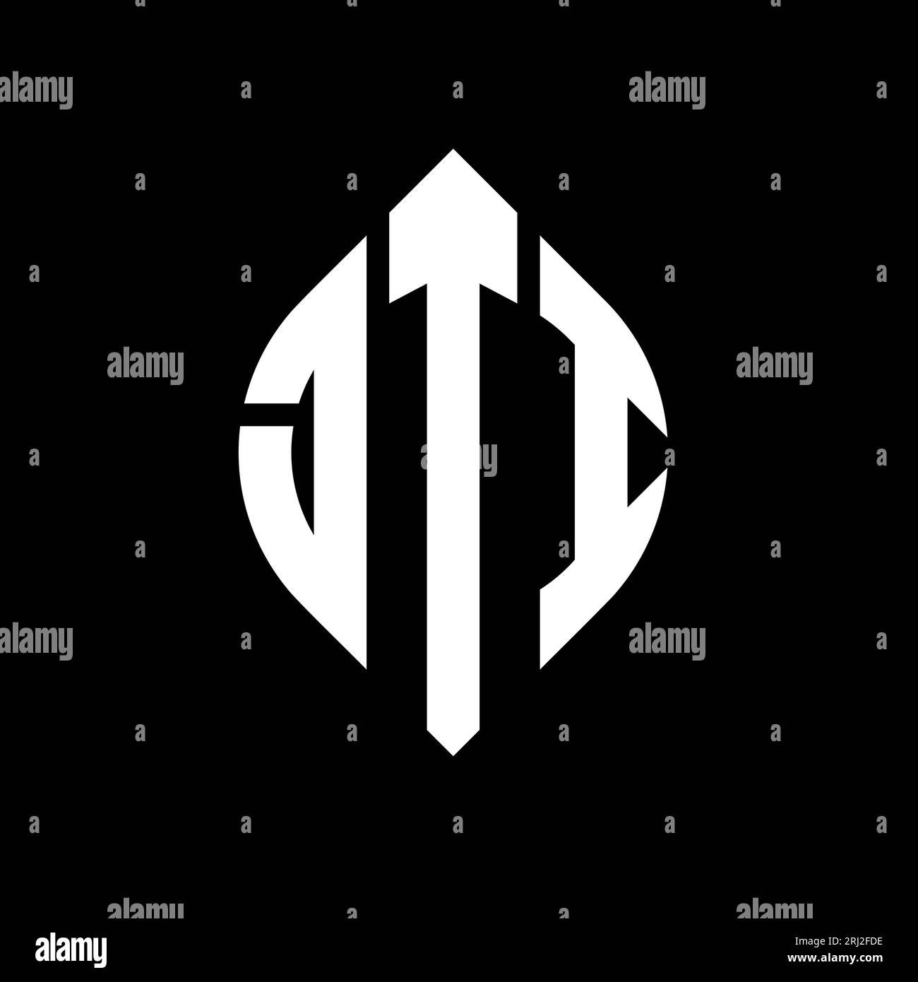 JTI circle letter logo design with circle and ellipse shape. JTI
