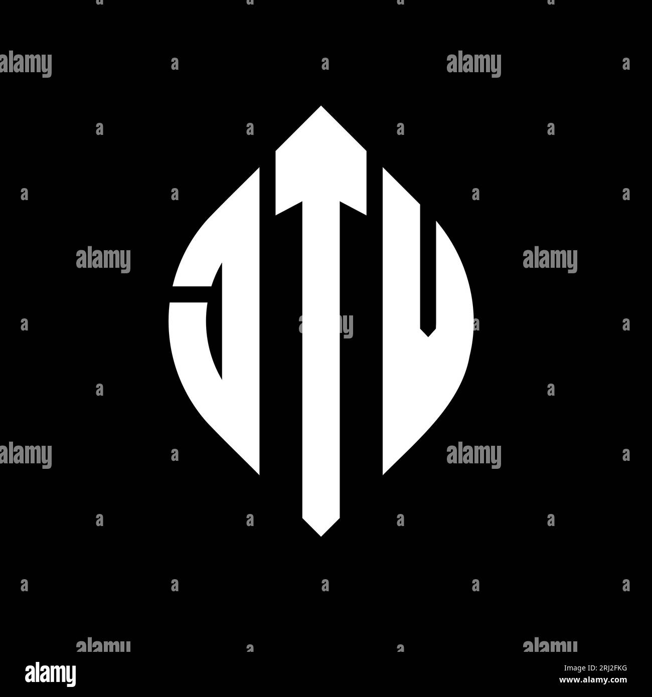 JTV circle letter logo design with circle and ellipse shape. JTV