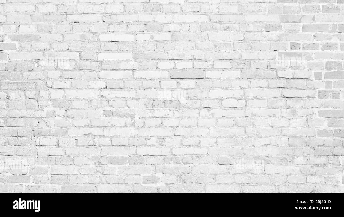 Abstract white brick wall texture for pattern background. wide panorama ...