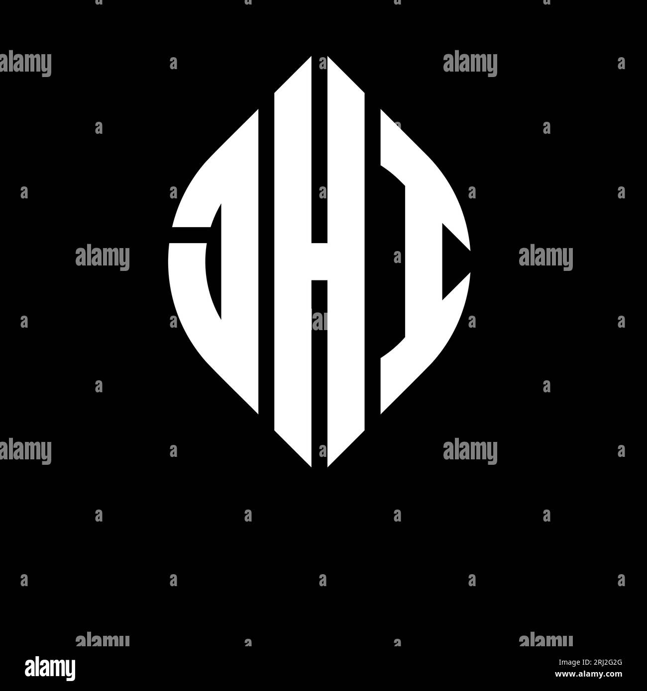 JHI circle letter logo design with circle and ellipse shape. JHI