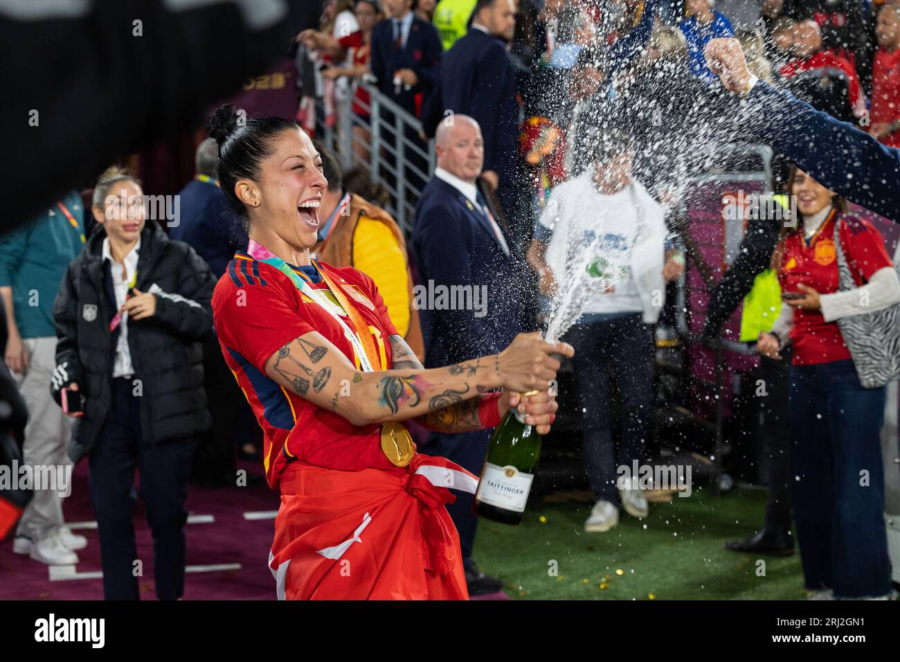 Sydney, Australia. 20th Aug, 2023. Jennifer Hermoso (10) from Spain celebrating her victory during the FIFA Womens World Cup 2023 Final football match between Spain and England at Stadium Australia in Sydney, Australia (Pauline FIGUET - SPP) Credit: SPP Sport Press Photo. /Alamy Live News Stock Photo