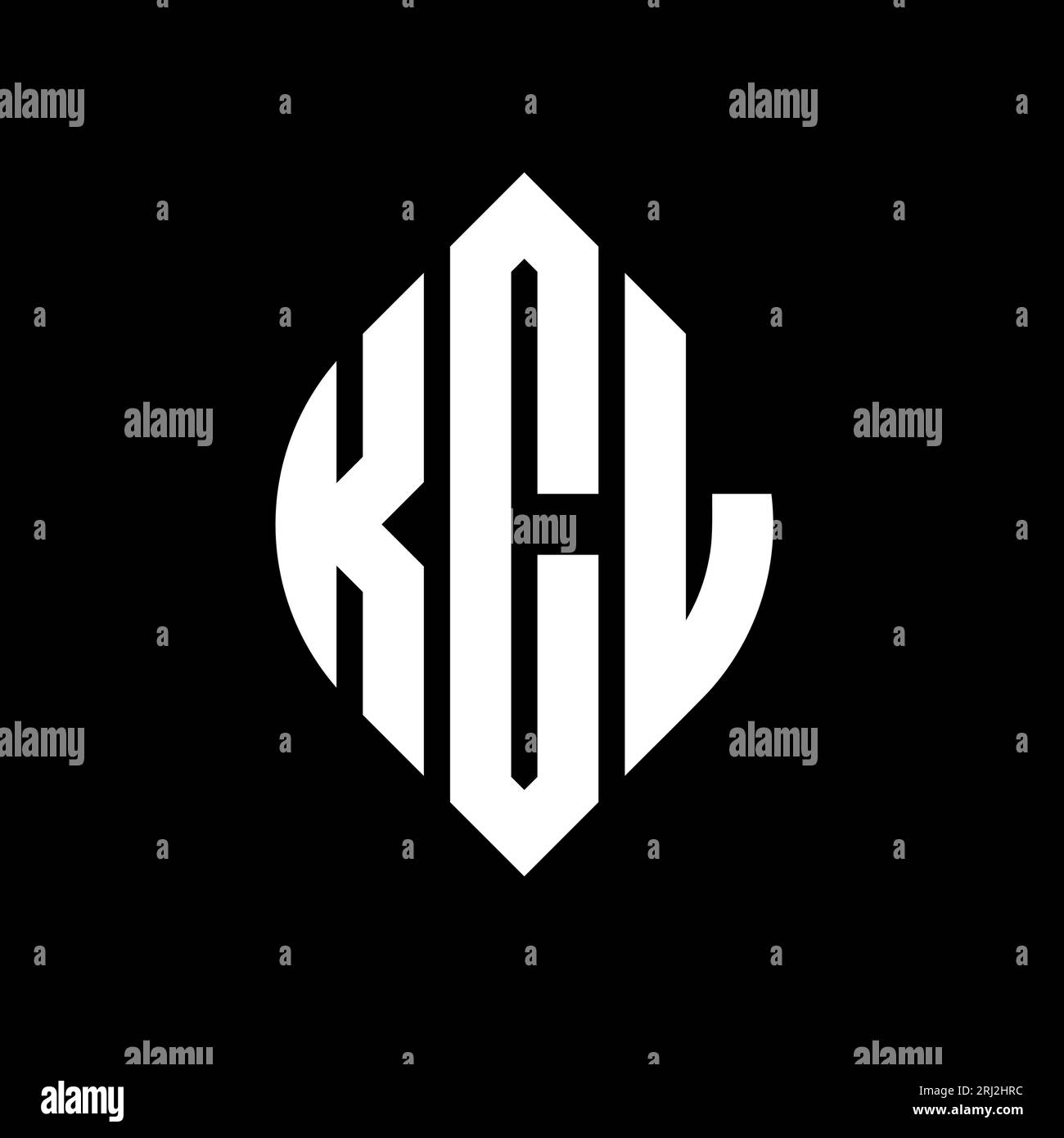 KCL circle letter logo design with circle and ellipse shape. KCL