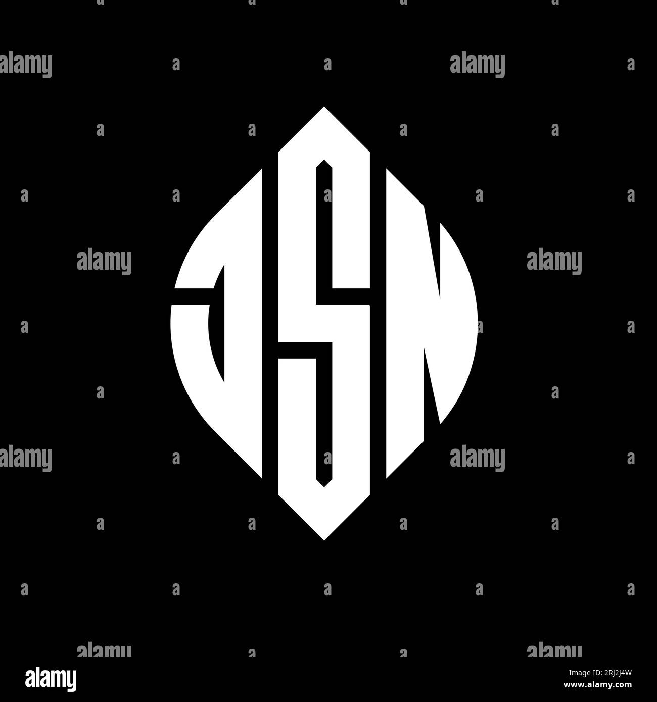 JSN circle letter logo design with circle and ellipse shape. JSN