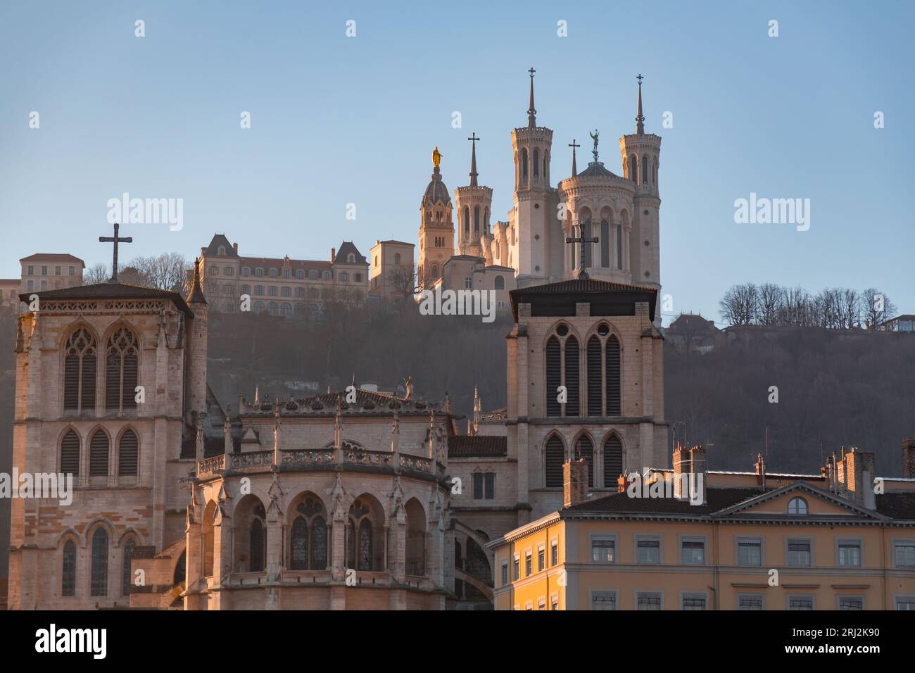 The Notre Dame De Fourviere Basilica On Fourviere Hill In Lyon France 