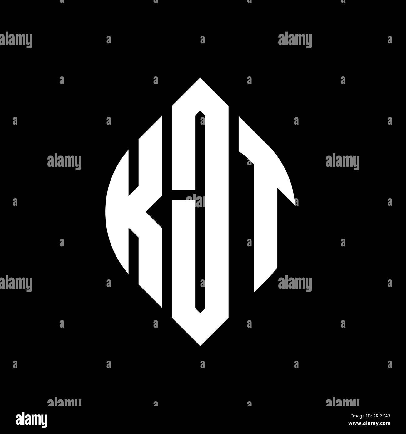 KJT circle letter logo design with circle and ellipse shape. KJT