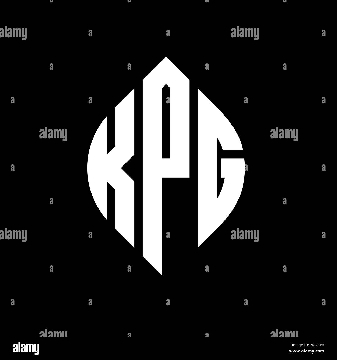 KPG circle letter logo design with circle and ellipse shape. KPG