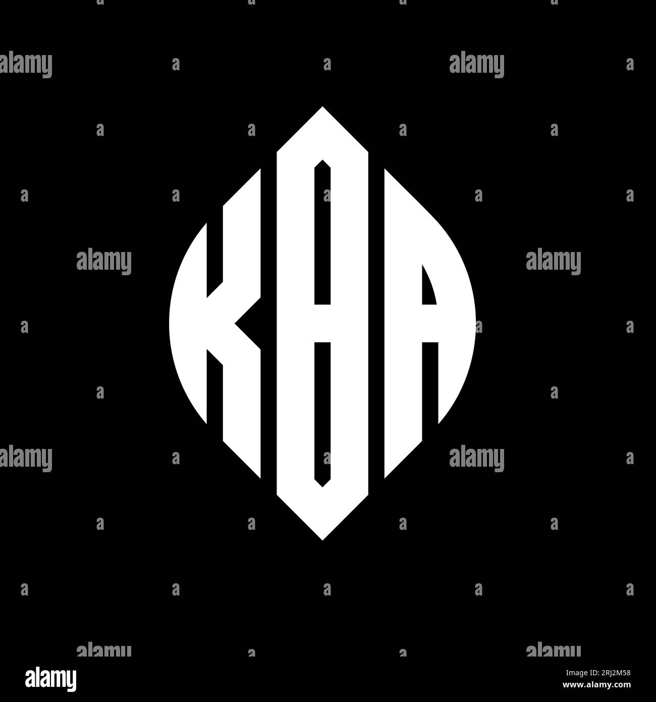 KBA circle letter logo design with circle and ellipse shape. KBA ellipse letters with