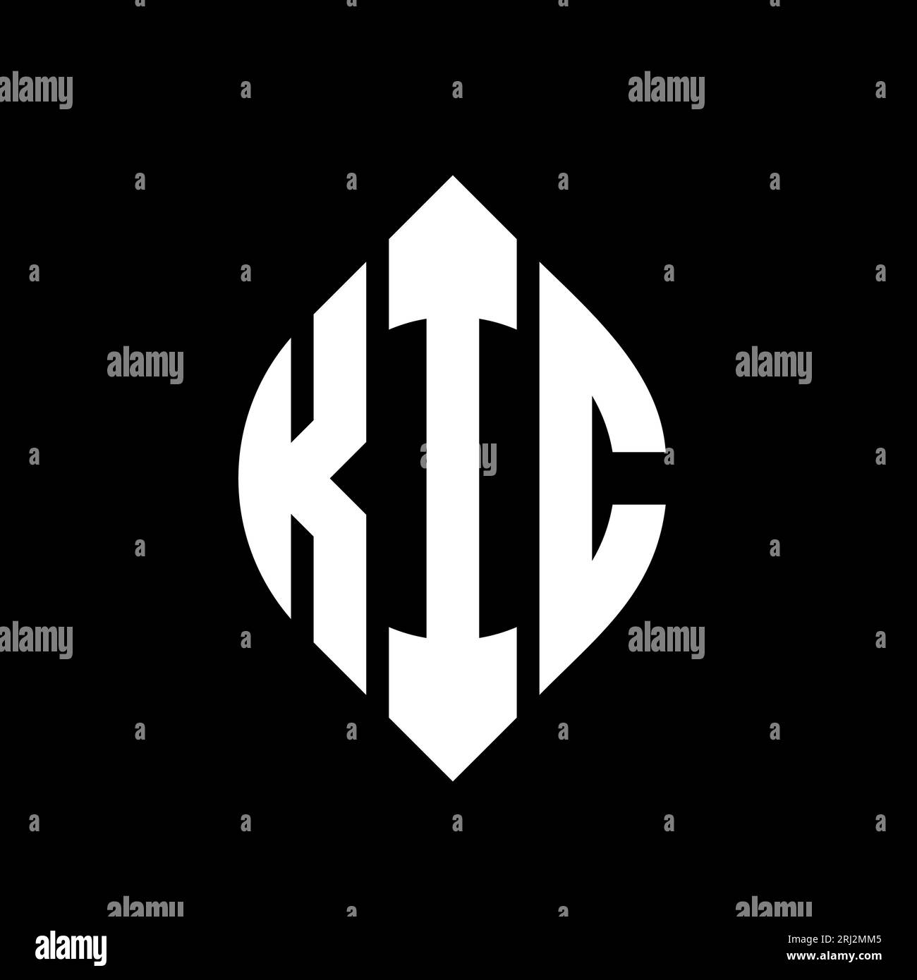 KIC circle letter logo design with circle and ellipse shape. KIC
