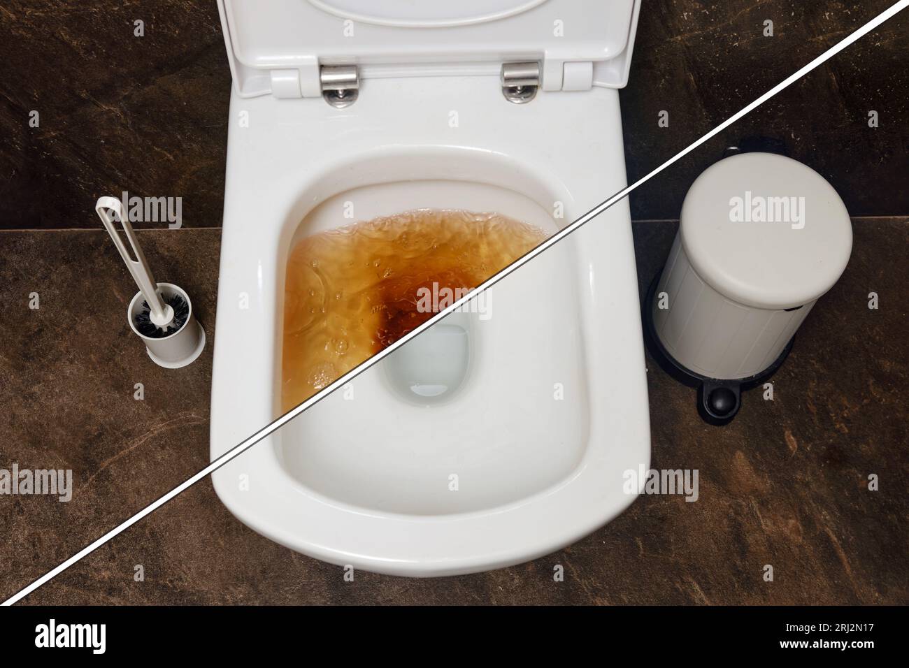 The clogged drain caused a dirty toilet, but after cleaning, it's now