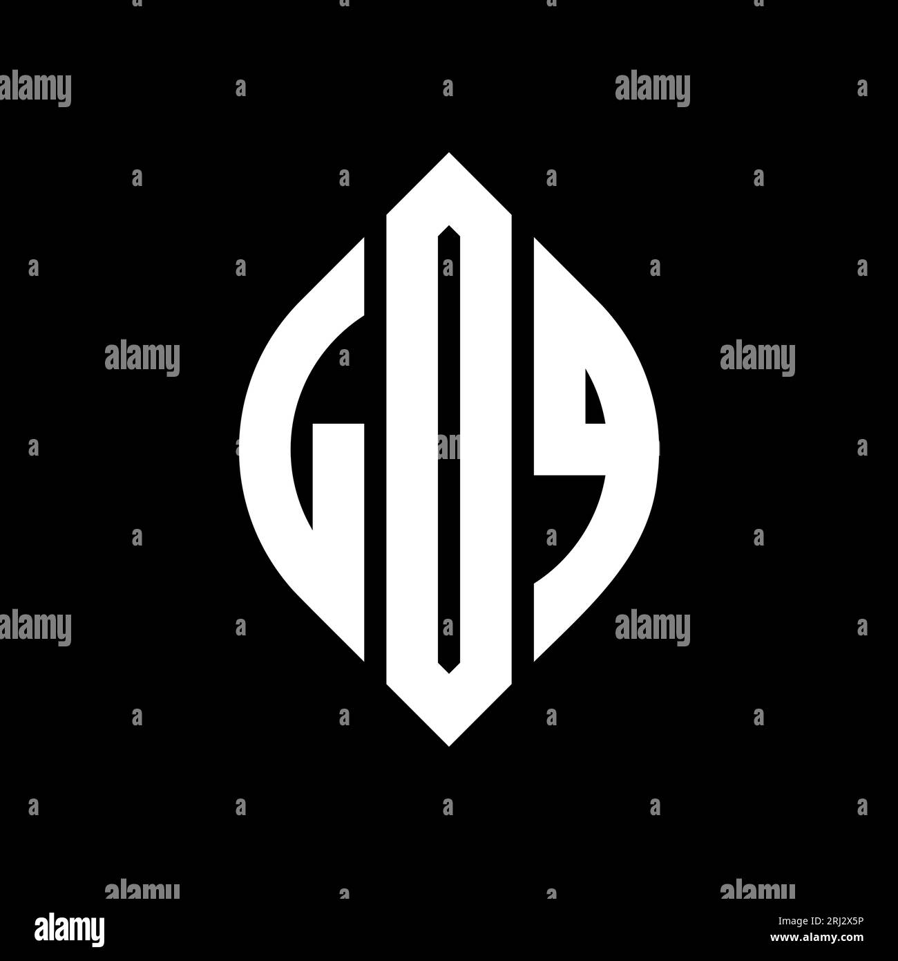 LOQ circle letter logo design with circle and ellipse shape. LOQ