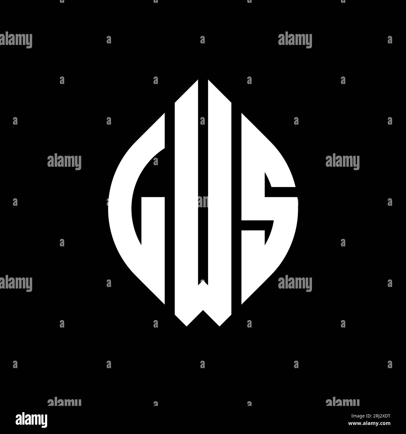 LWS circle letter logo design with circle and ellipse shape. LWS ellipse letters with typographic style. The three initials form a circle logo. LWS Ci Stock Vector