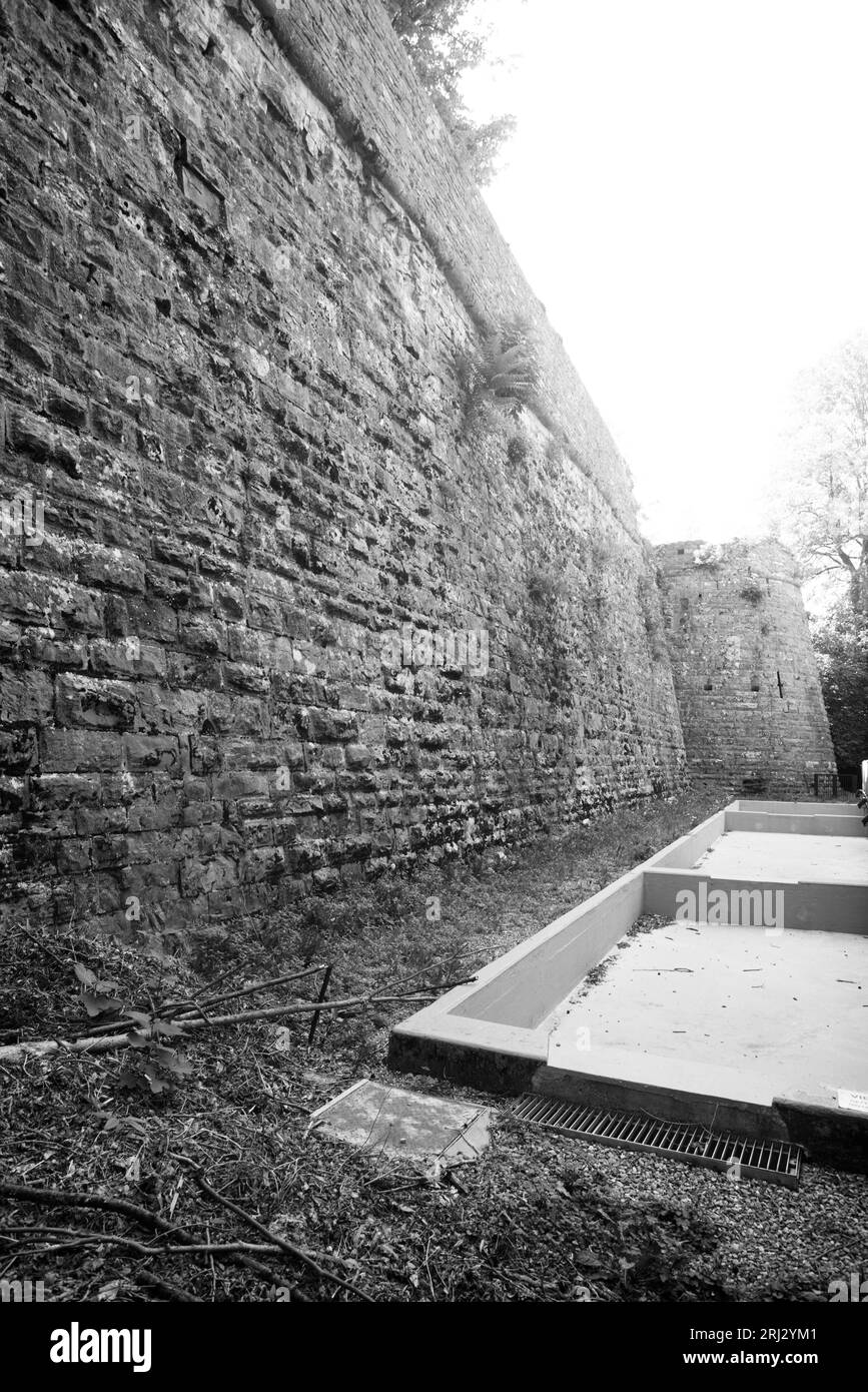 ancient walls castle of san virgilio bergamo Stock Photo