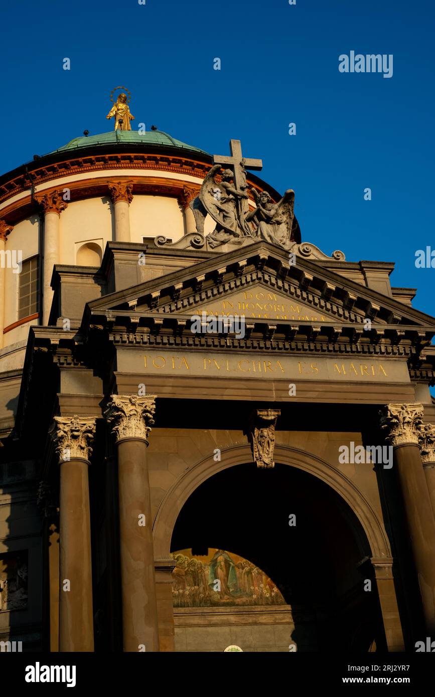 ancient church Bergamo 'città bassa', stone walls Stock Photo