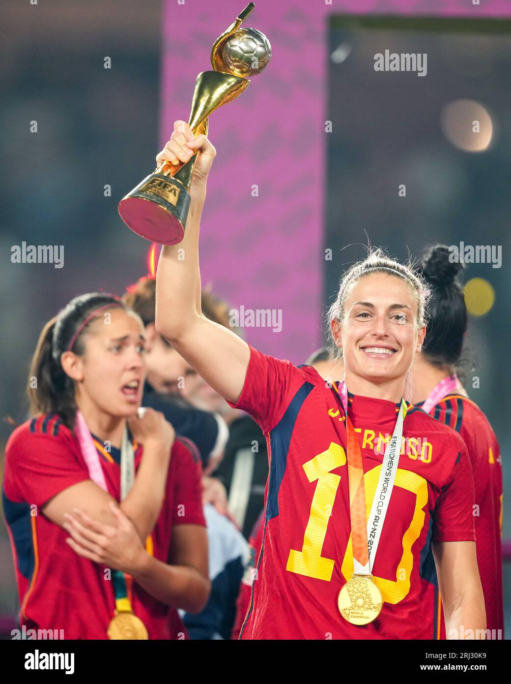 Spain hoists the trophy after winning the 2023 FIFA Women's World