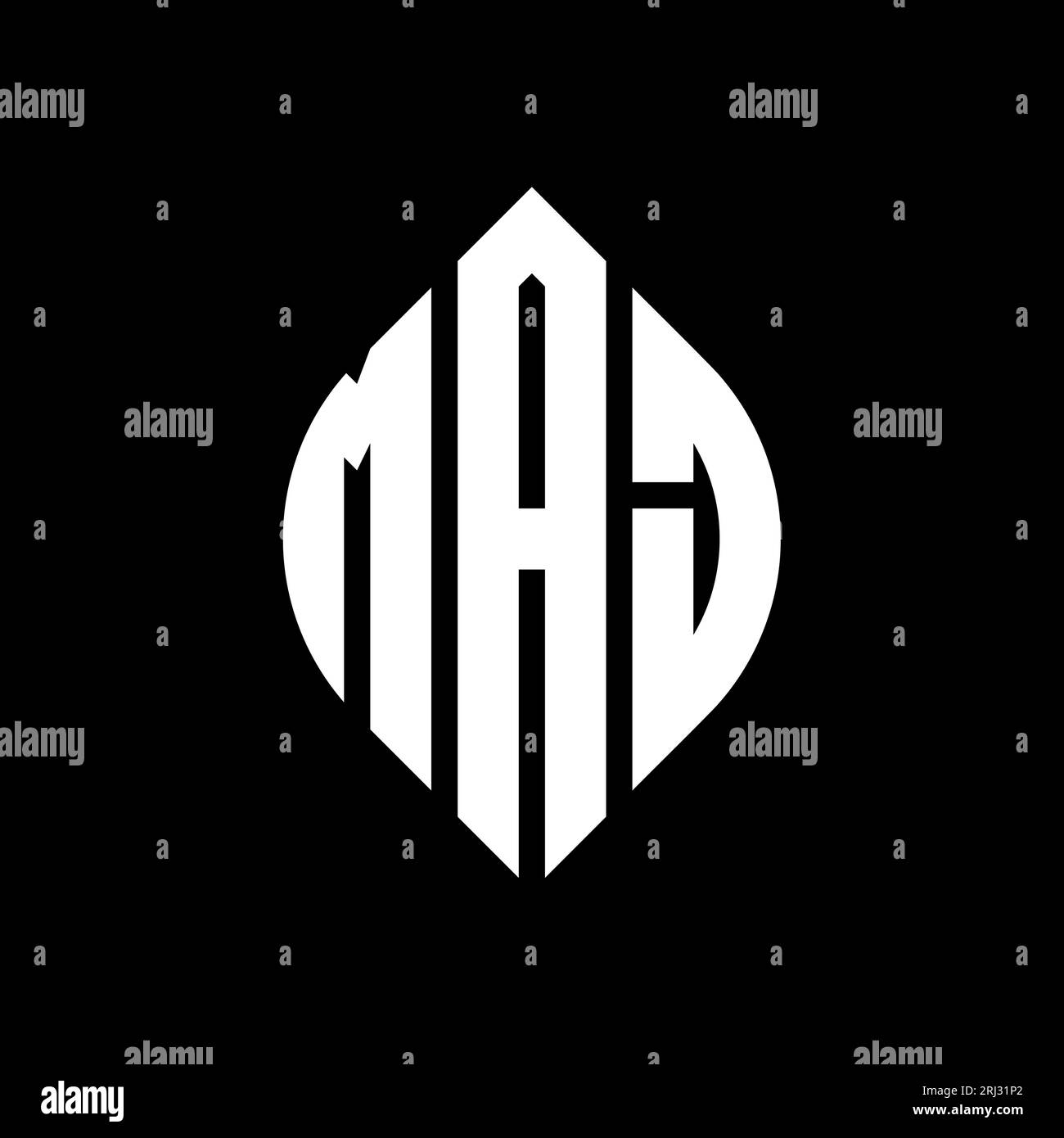 MAJ circle letter logo design with circle and ellipse shape. MAJ ...