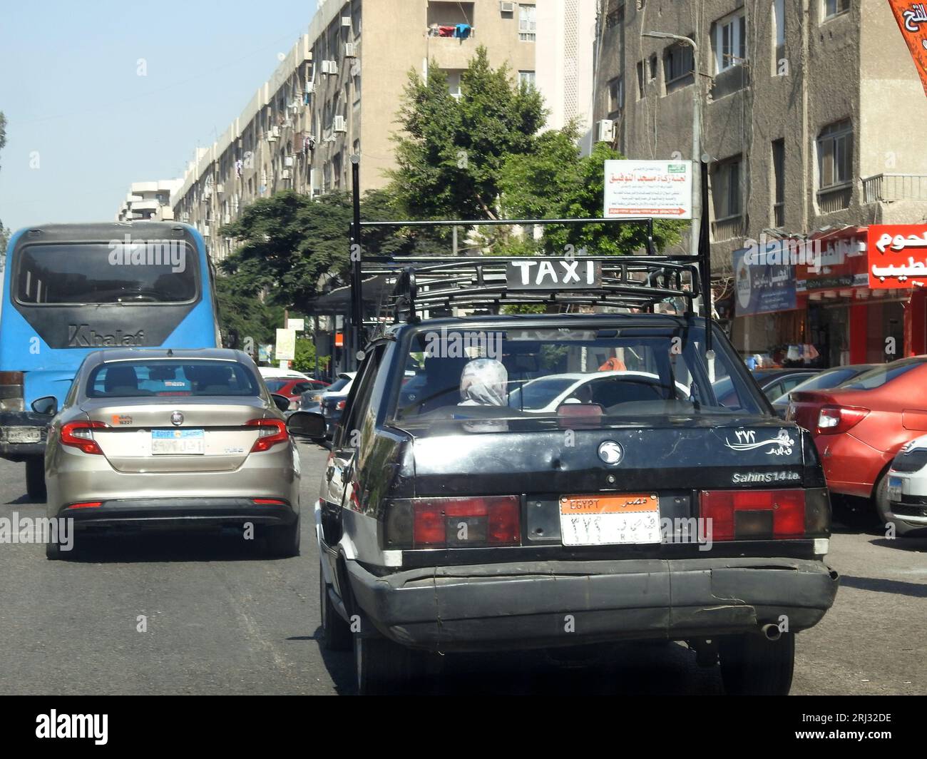 Cairo, Egypt, August 4 2023 An old style black and white Cairo