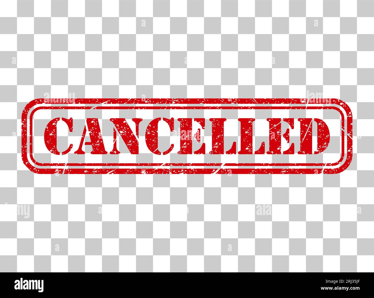 Cancelled stamp symbol, label sticker sign button, text banner vector