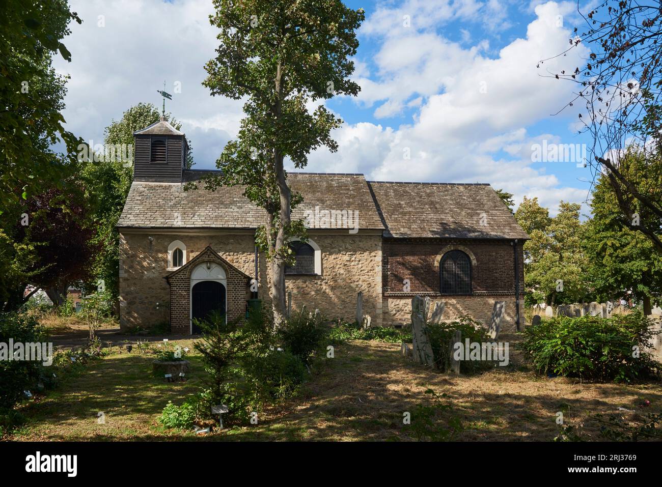 The 12th century Grade I listed church of St Mary the Virgin at Little Ilford, East London UK Stock Photo