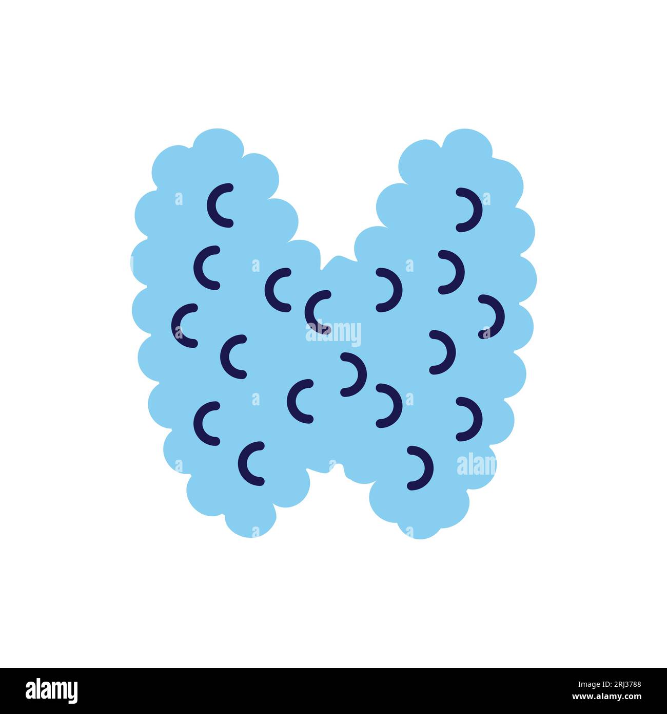 Thyroid Related Vector Line Icon. Isolated on White Background. Editable Stroke Stock Vector
