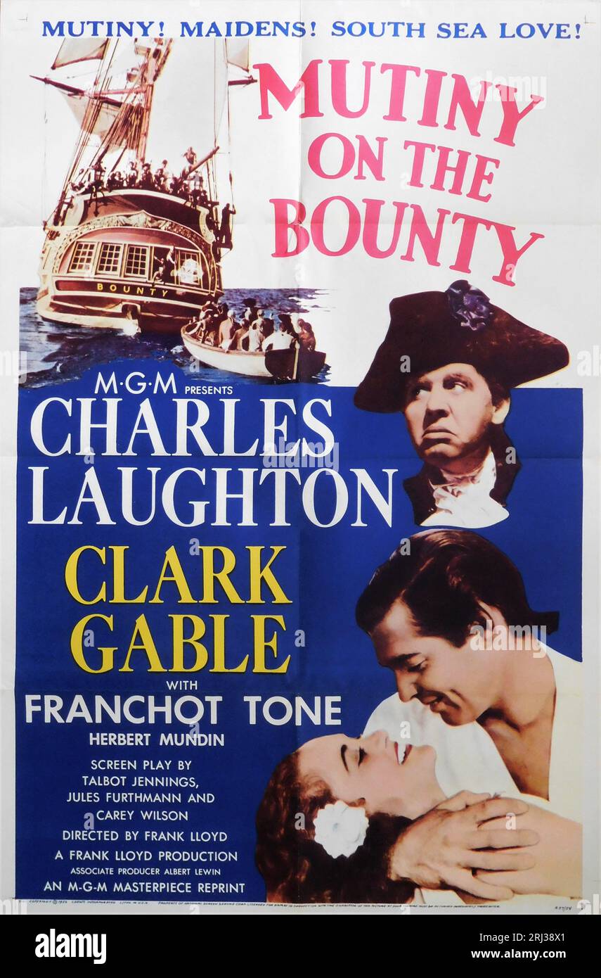 CHARLES LAUGHTON as Captain Bligh and CLARK GABLE as Fletcher Christian